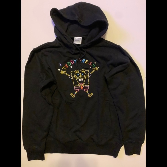 Teddy Fresh x Spongebob black hoodie - size SMALL - Picture 2 of 4